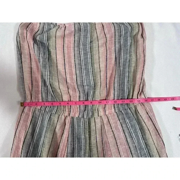 Anthropologie Drew Emerson Jumpsuit Size Large Strapless Tulip Hem Linen Blend - Picture 4 of 7